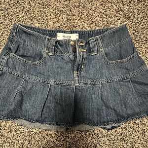 Hollister Dark Blue Denim Mini Skirt